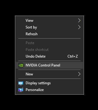 Driver nvidia control online panel