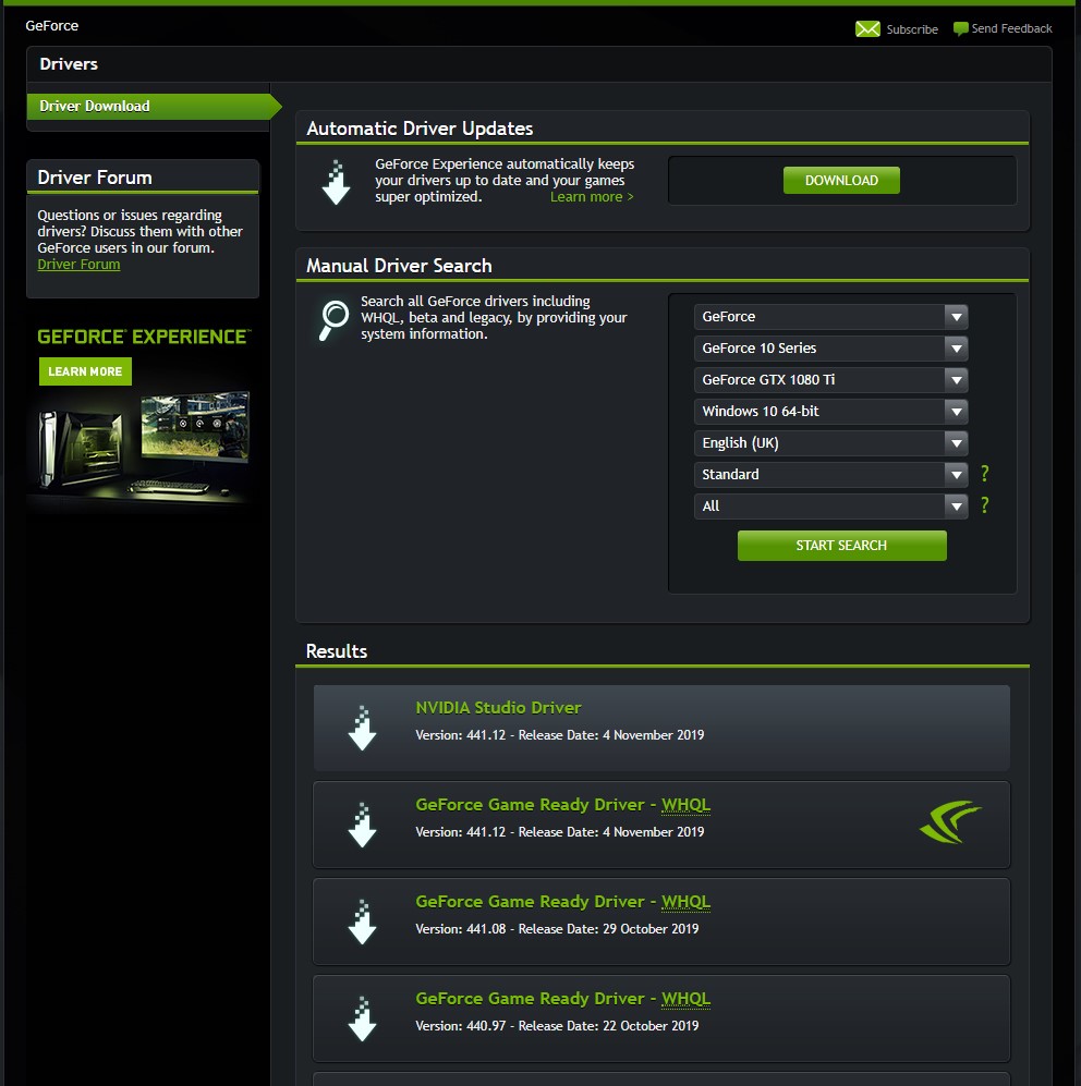 Driver best sale nvidia 440.97